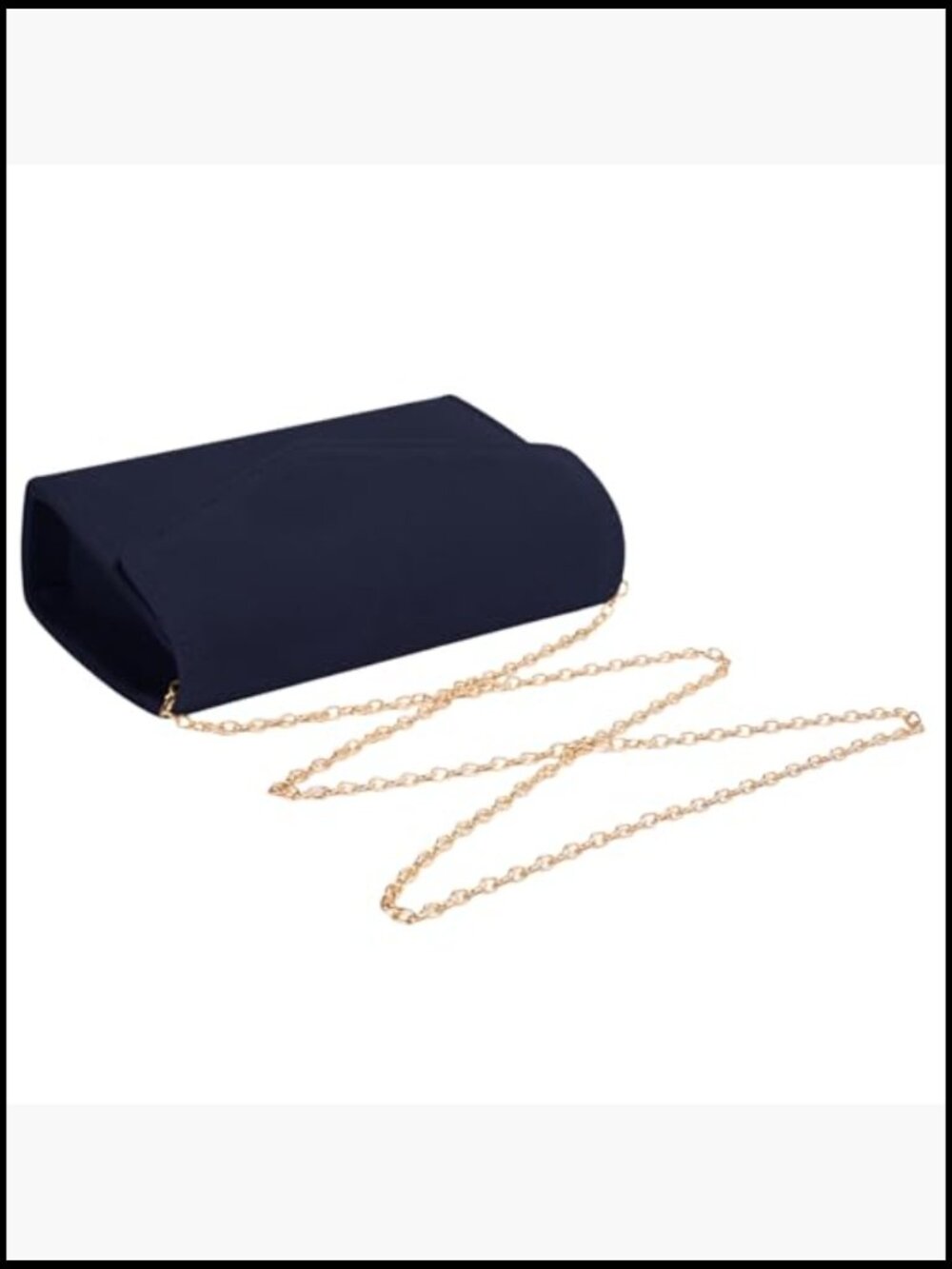 Faux Suede Clutch Purse Evening Party Chain Shoulder Bag Magnetic Closure - Picture 3 of 7